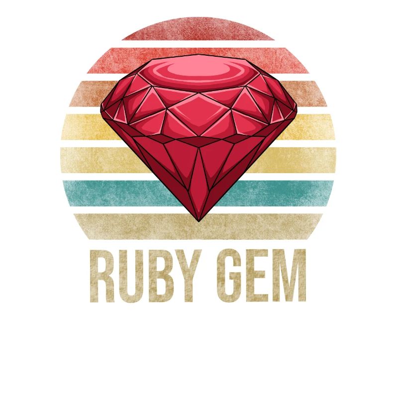 Ruby Gemstone Retro Coucher de soleil