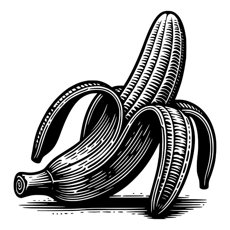 Striptease banane dessin style d’encre