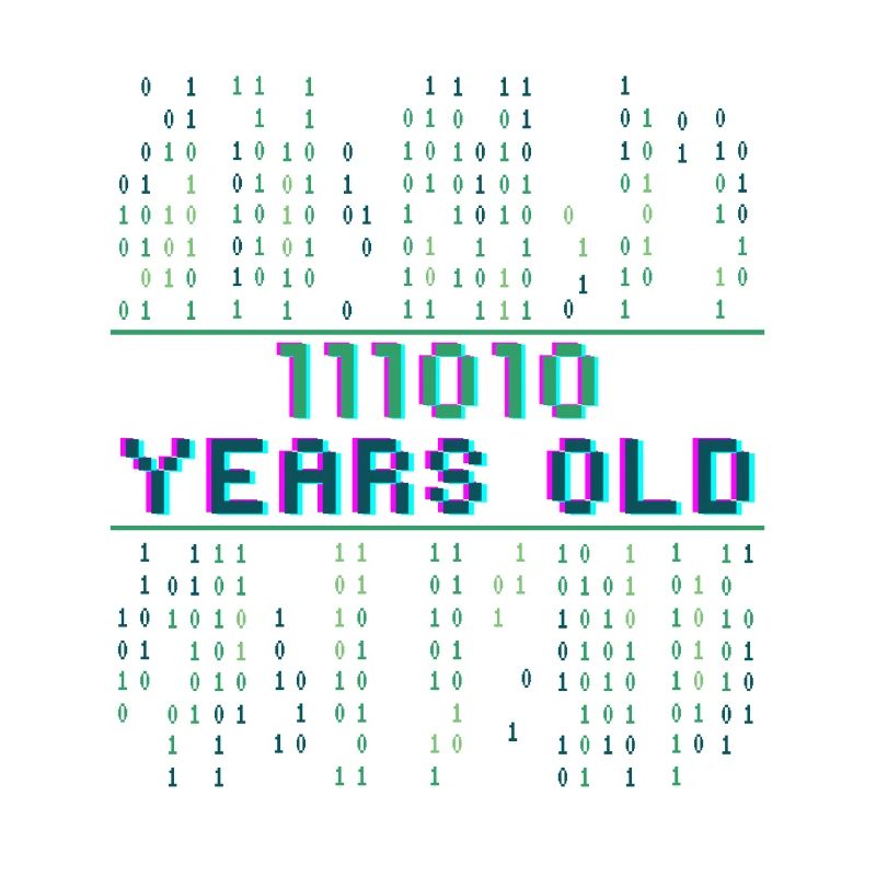 58th Birthday 58 Years Old Binary Code Coder