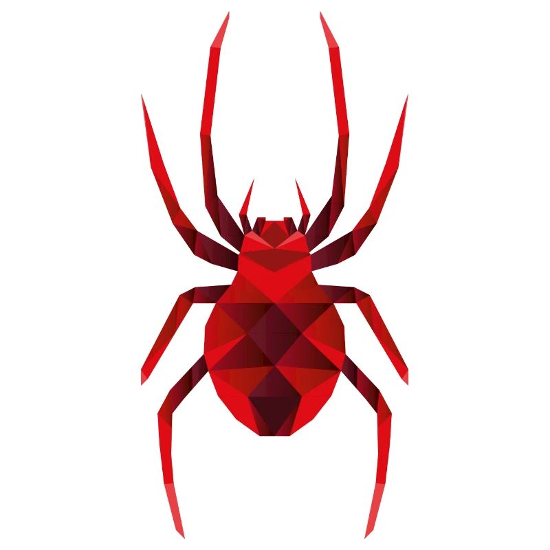 Rote Low Polygon Spinne