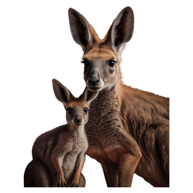 Niedliche Känguru Mama mit ihrem Baby mit Mutter