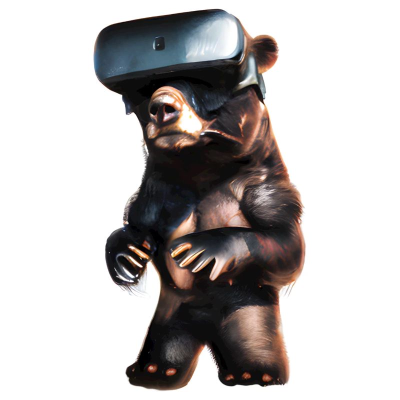Bear with Virtual Reality Headset