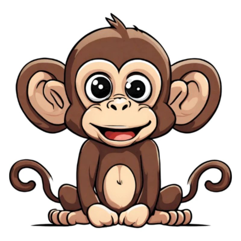 dessin animé singe design mignon