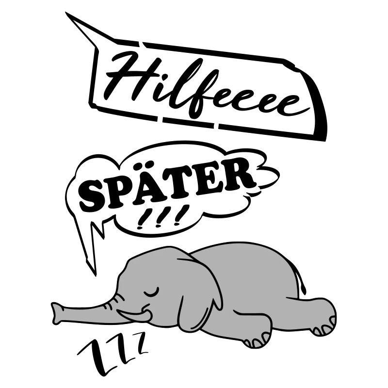 Hilfe Help me Später Schlafen Elefant müde