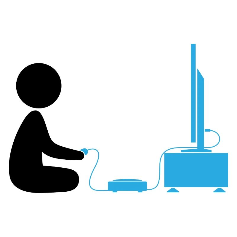 Un garçon joue avec sa console de jeux