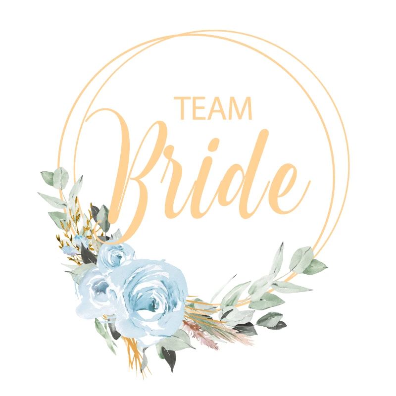 Team Bride! Eucalyptus Blue Rose Boho Wreath