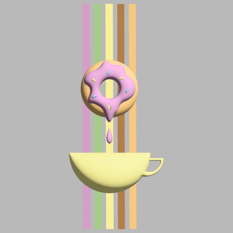 Einladung zum Kaffee oder Tee mit Rosa Donut.