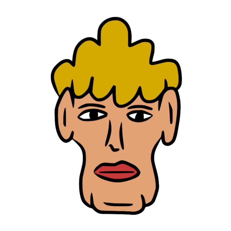 Buntes Comic Gesicht