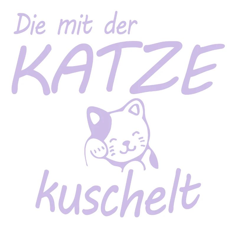 Die mit der Katze kuschelt Geschenk