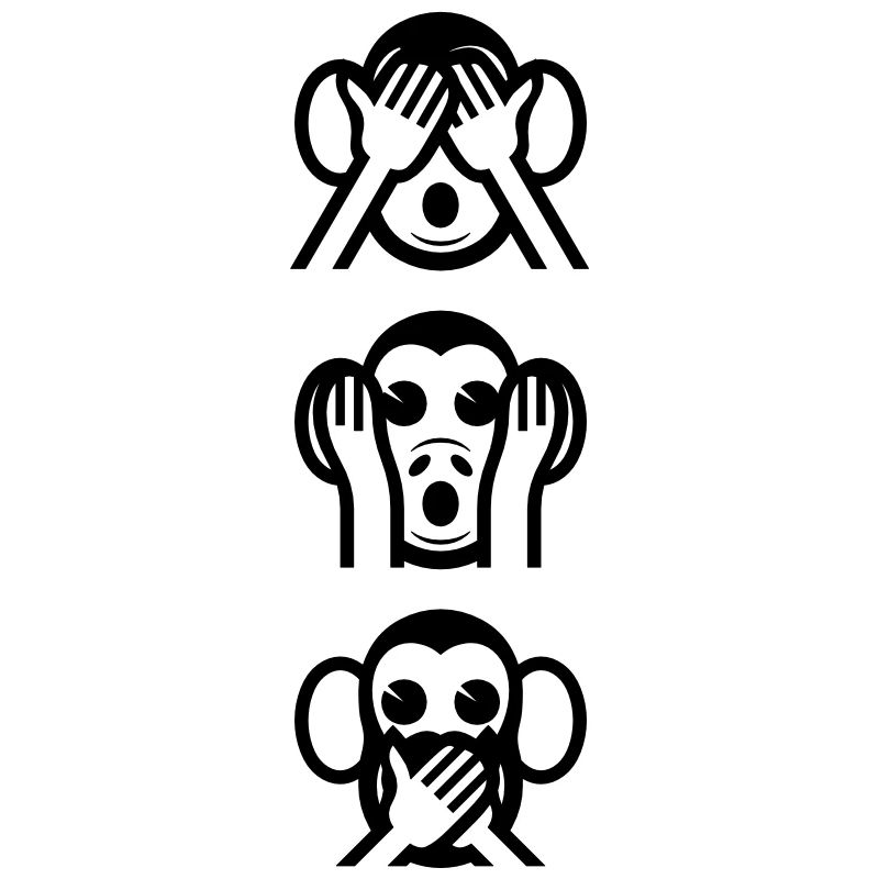 Three Wise Monkeys Vertical