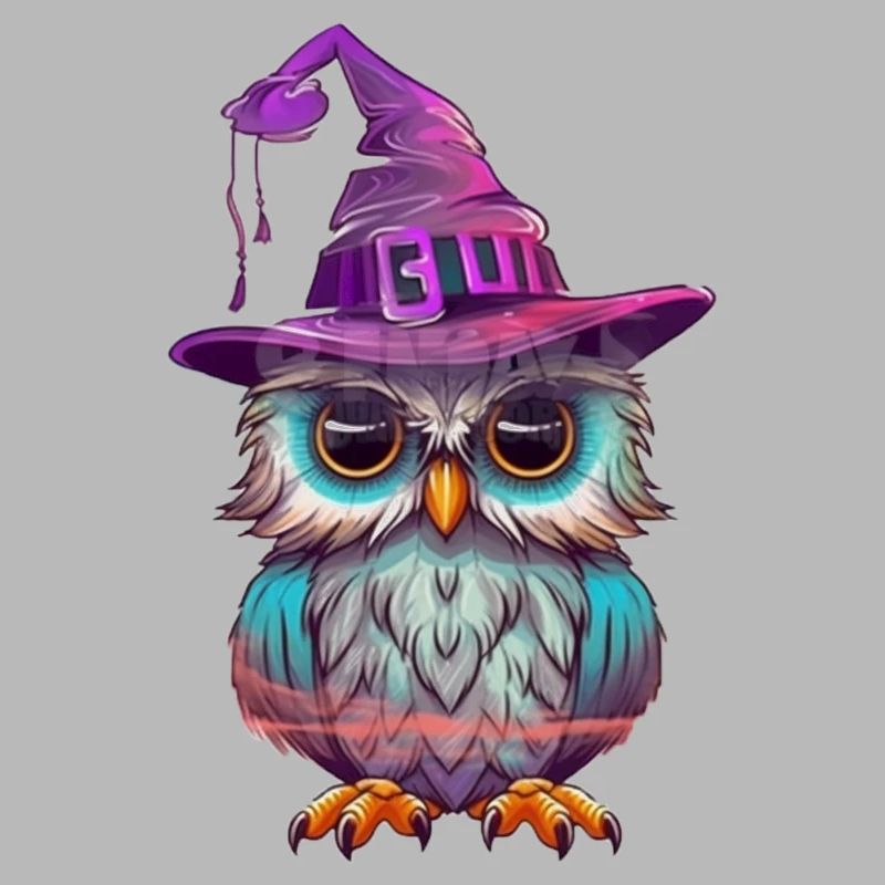 Owl witch with hat
