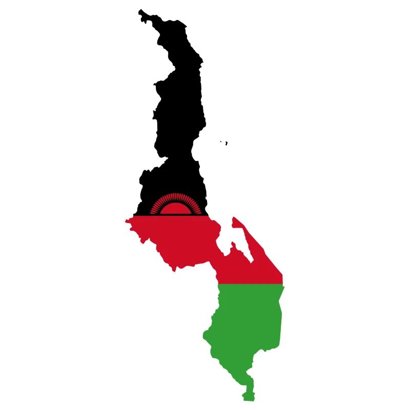Malawi map flag flag