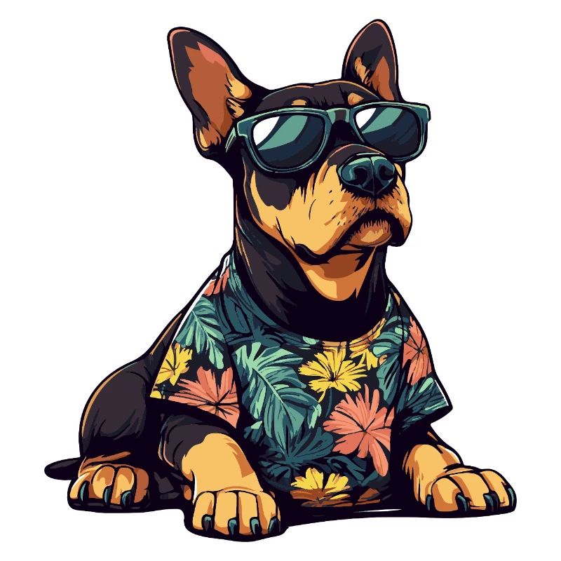 Dobermann Hund Cool Sommer