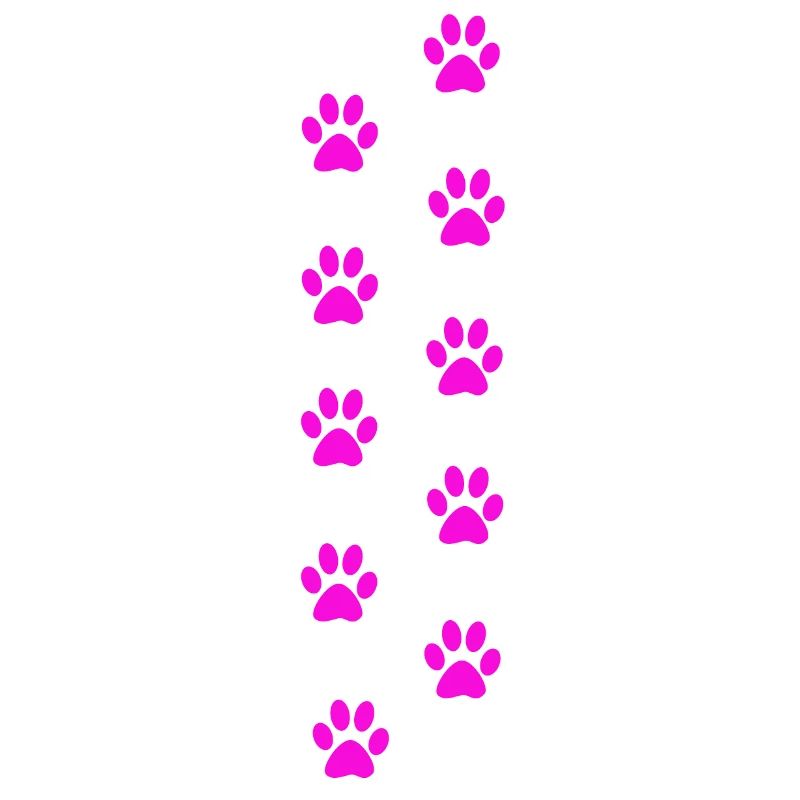 Pink Cat Paw Print Pattern