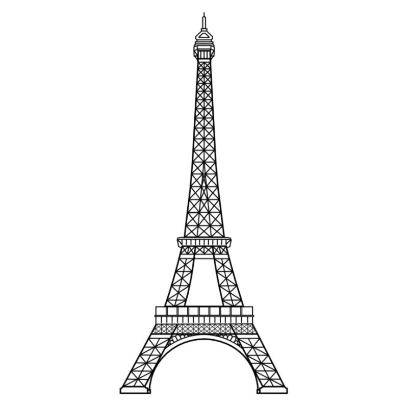 Tour Eiffel - La Dame de fer de Paris - Noir