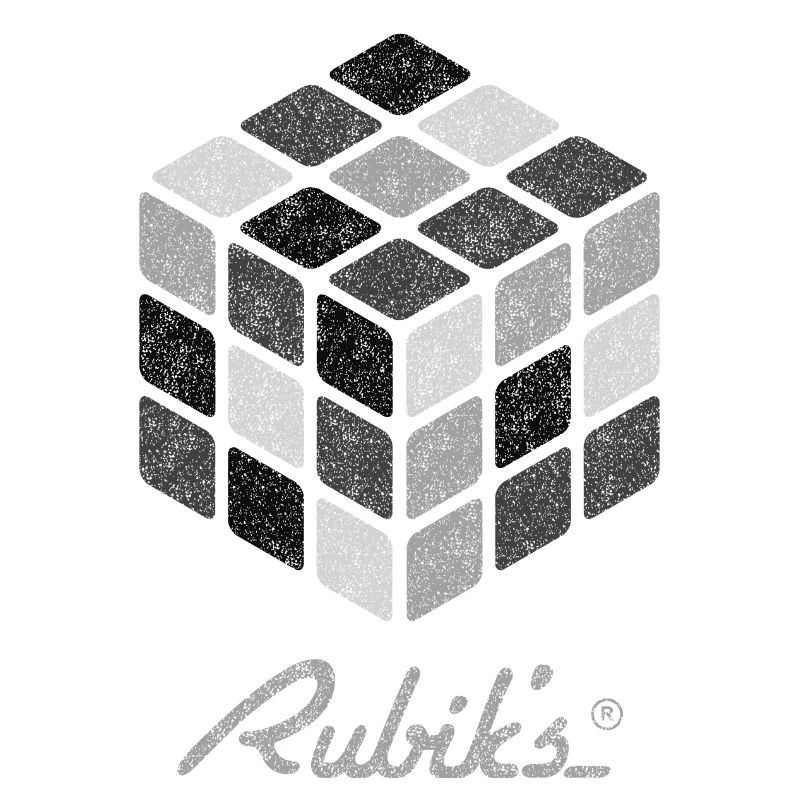 Rubik's Cube Imprimé Noir et Blanc