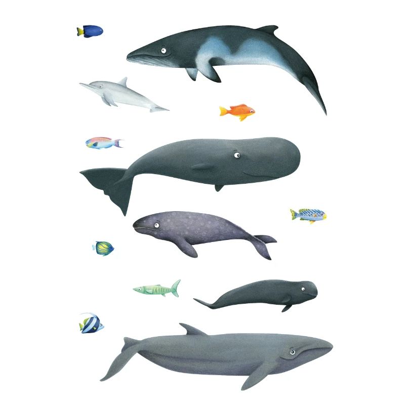 Patterns with whales and fish / underwater world