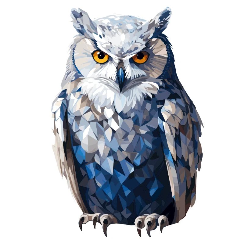 Schnee - Eule im Polygon Stil
