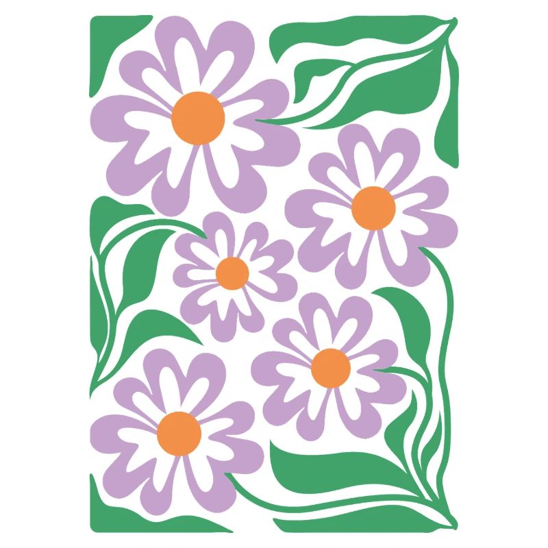 Lila Blumen Muster Boho Flora 