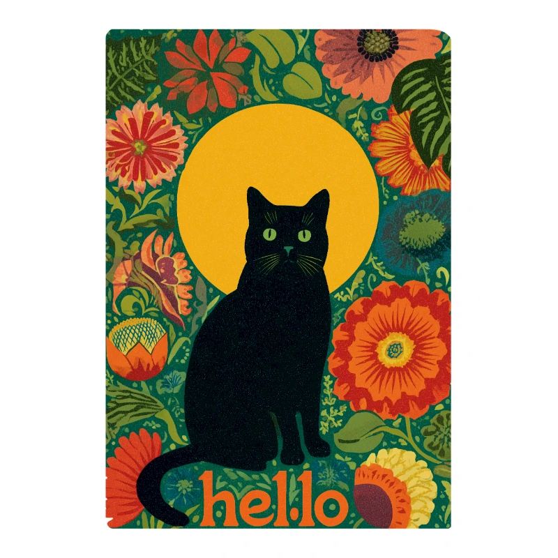 Chat du soleil dans la forêt de fleurs