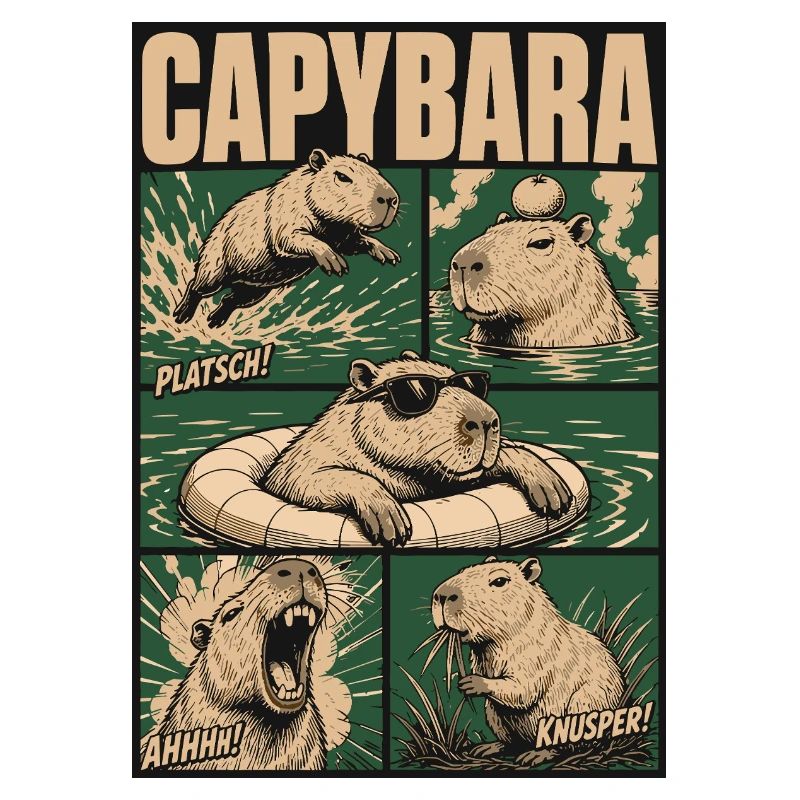 Comic Capybara Action Style