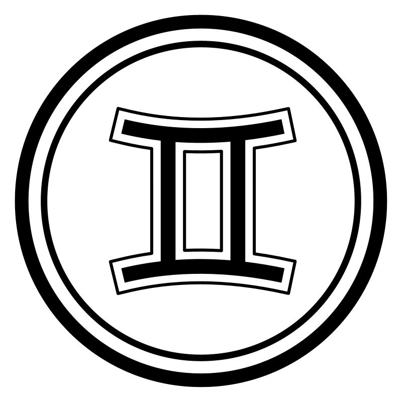 Zodiac Sign Gemini Symbol Circle Vector