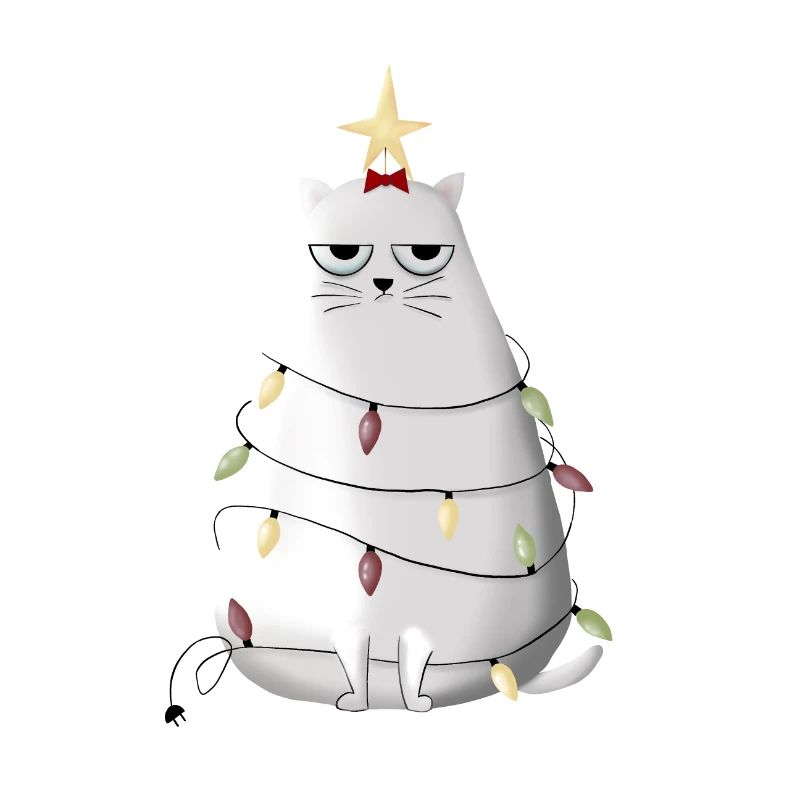 Grumpy christmas cat