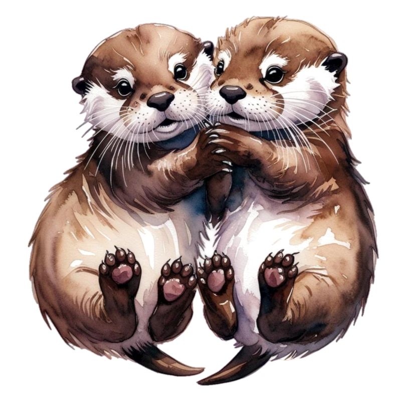 Cuddling Otters