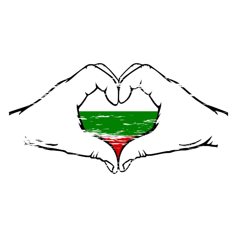 Drapeau de la Bulgarie en forme de coeur utilisé