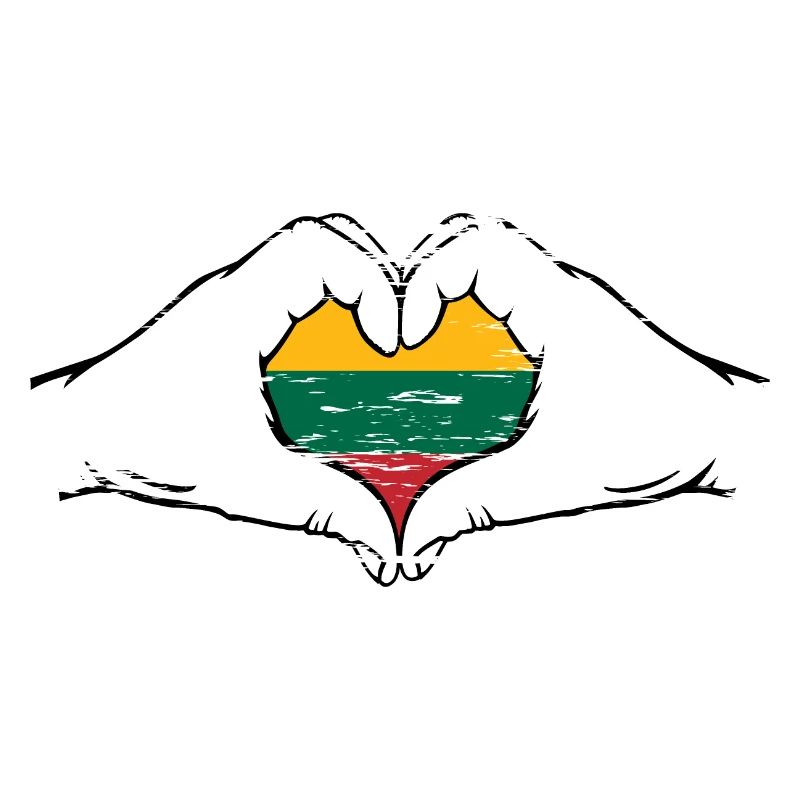 Drapeau de la Lituanie en forme de coeur utilisé