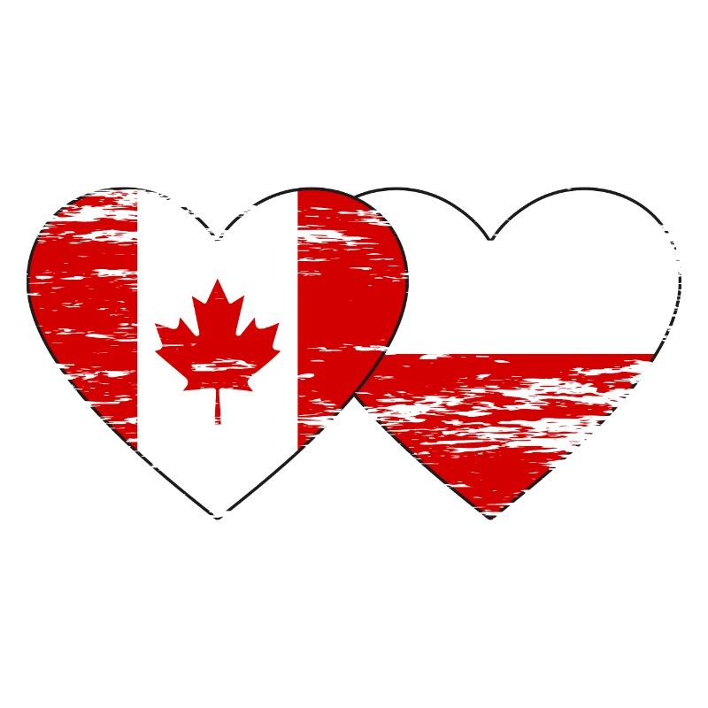 Drapeau du Canada Pologne Coeur utilisé