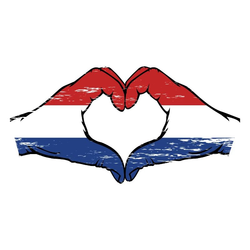 Drapeau de la Hollande mains en forme de coeur utilisé