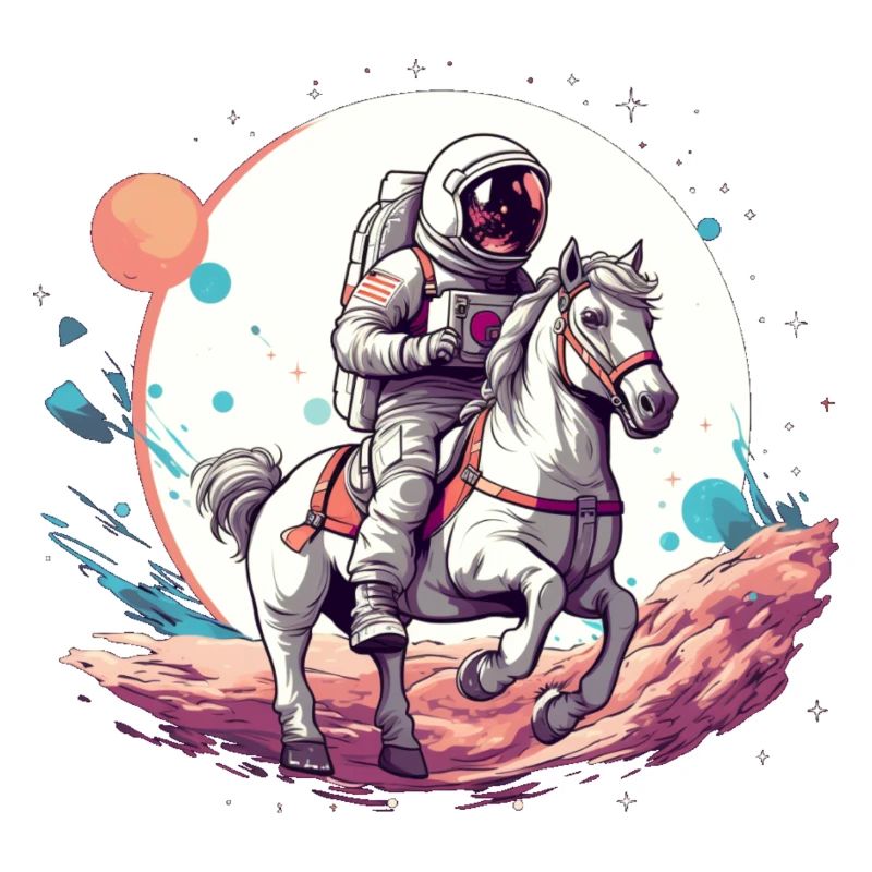 Astronaute à cheval dans l’espace