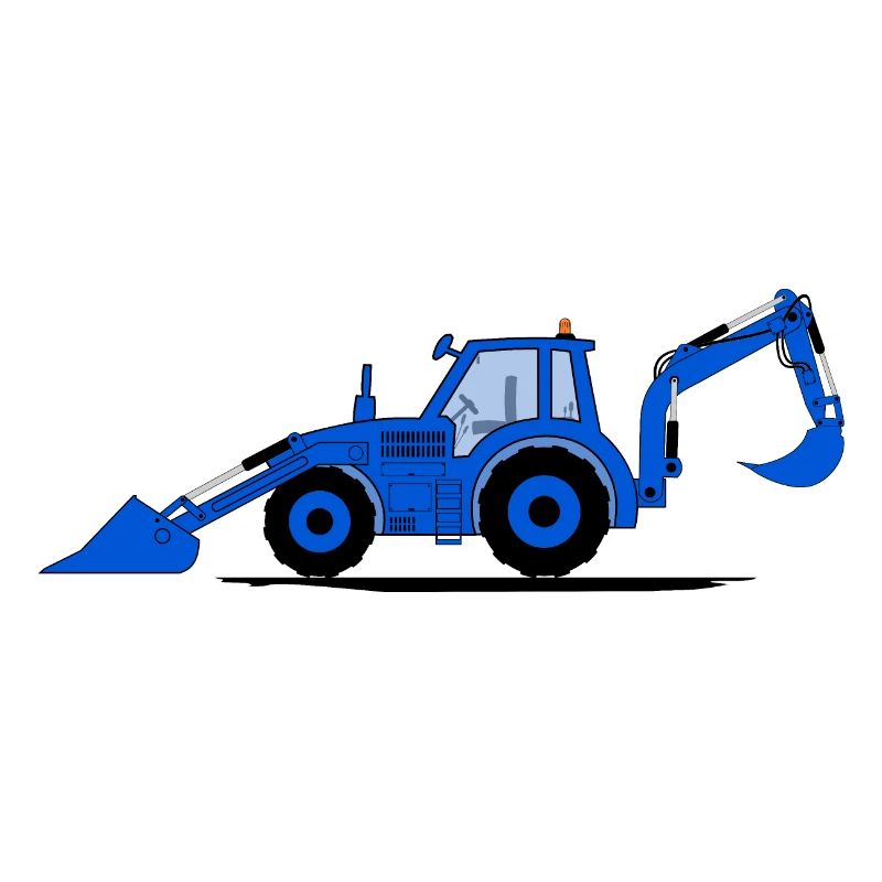Traktor Bagger Baggerschlepper Blau