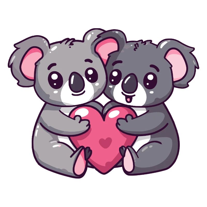 Koala Comic Paar Liebe
