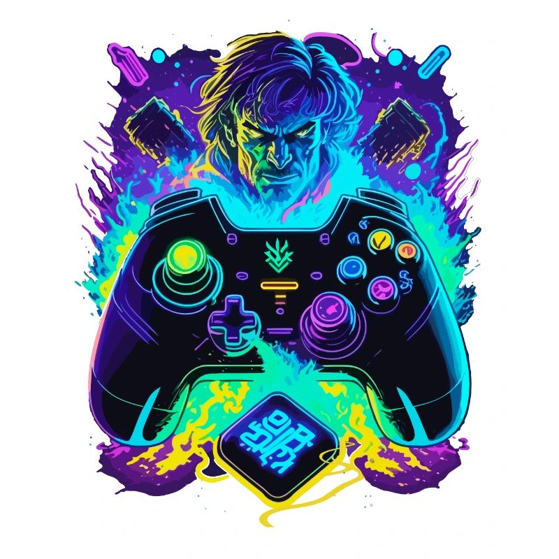 Neon Graffiti Gamer Controller