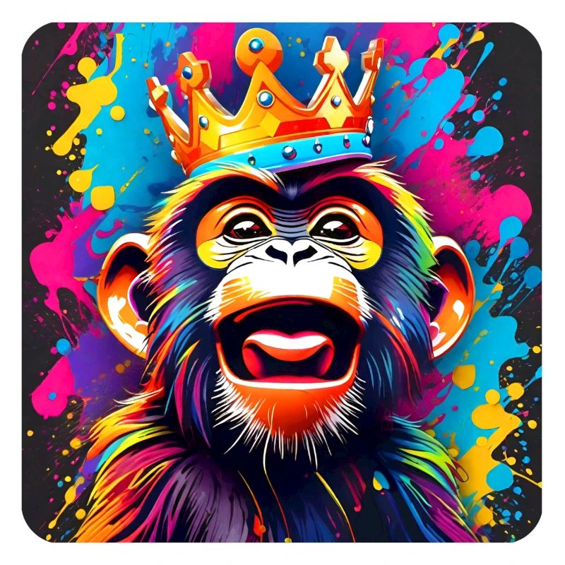 Singe effronté avec couronne dans le style graffiti