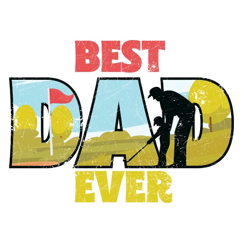 BEST PAPI PAR GOLF IRON GOLFER TEE SAYING MOTIF