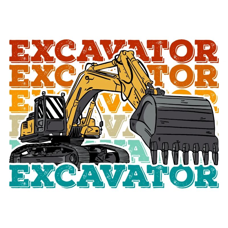 Excavator Digger Excavators Construction Worker