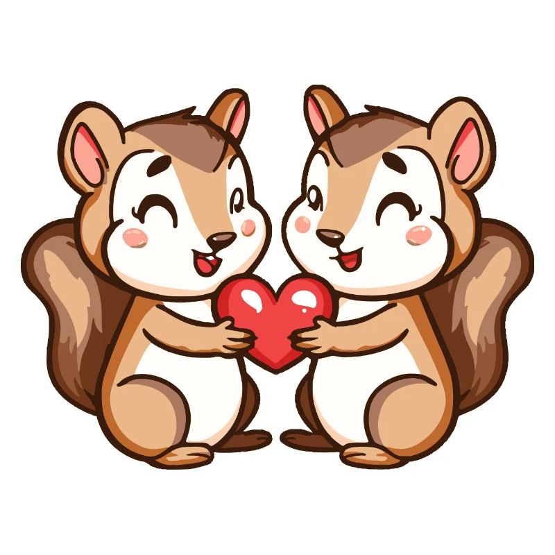 Eichhörnchen Comic Paar Liebe
