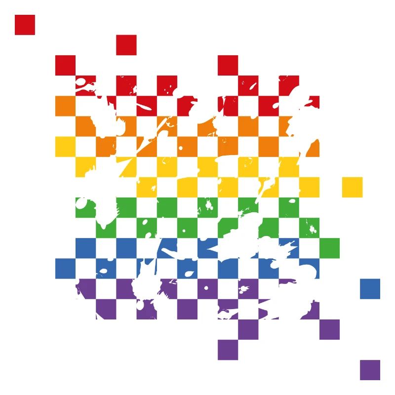 Rainbow Checkerboard Pattern - LGBT Tiles