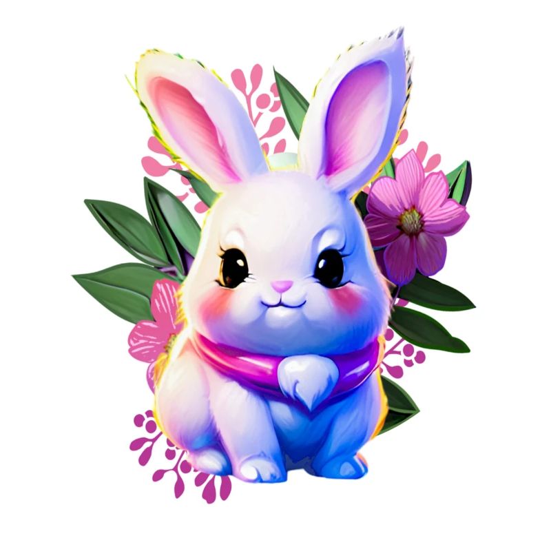 cute Easter Bunny Floral with Easter flowers