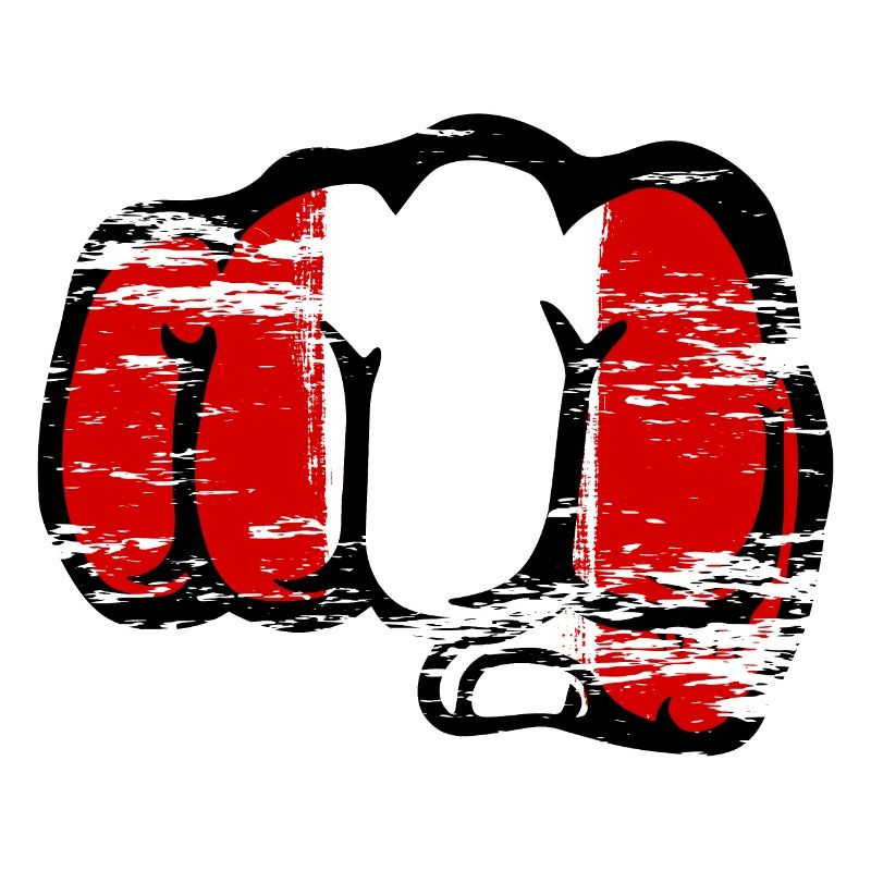 Pérou drapeau poing à la main utilisé