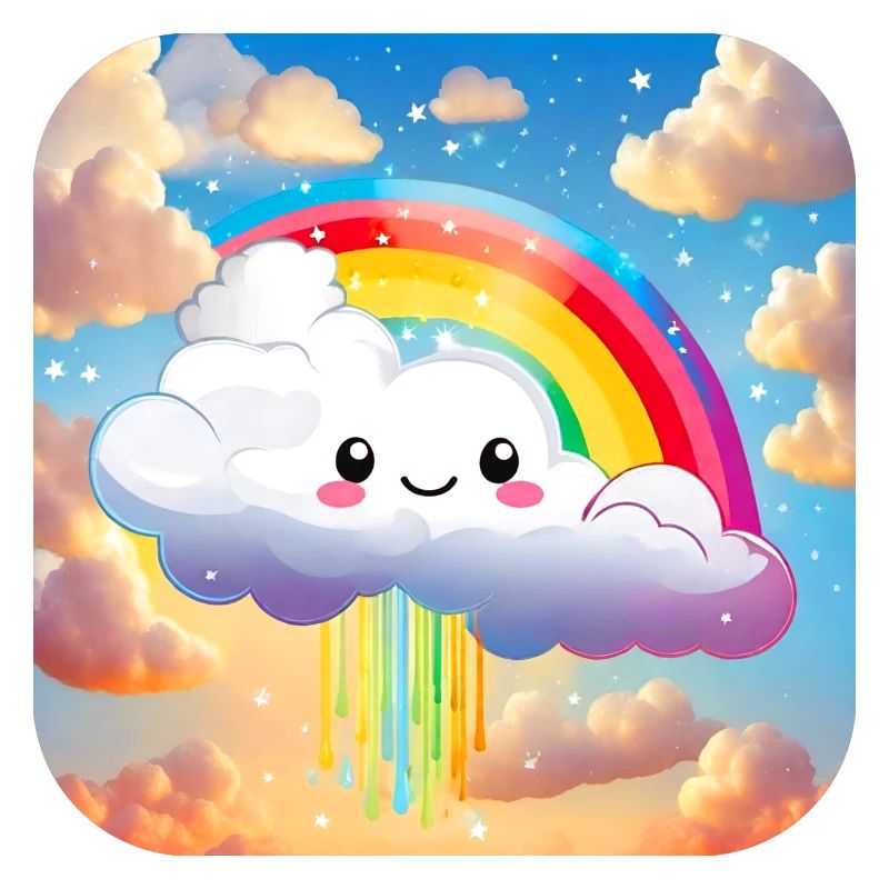 Cute cloud with rainbow
