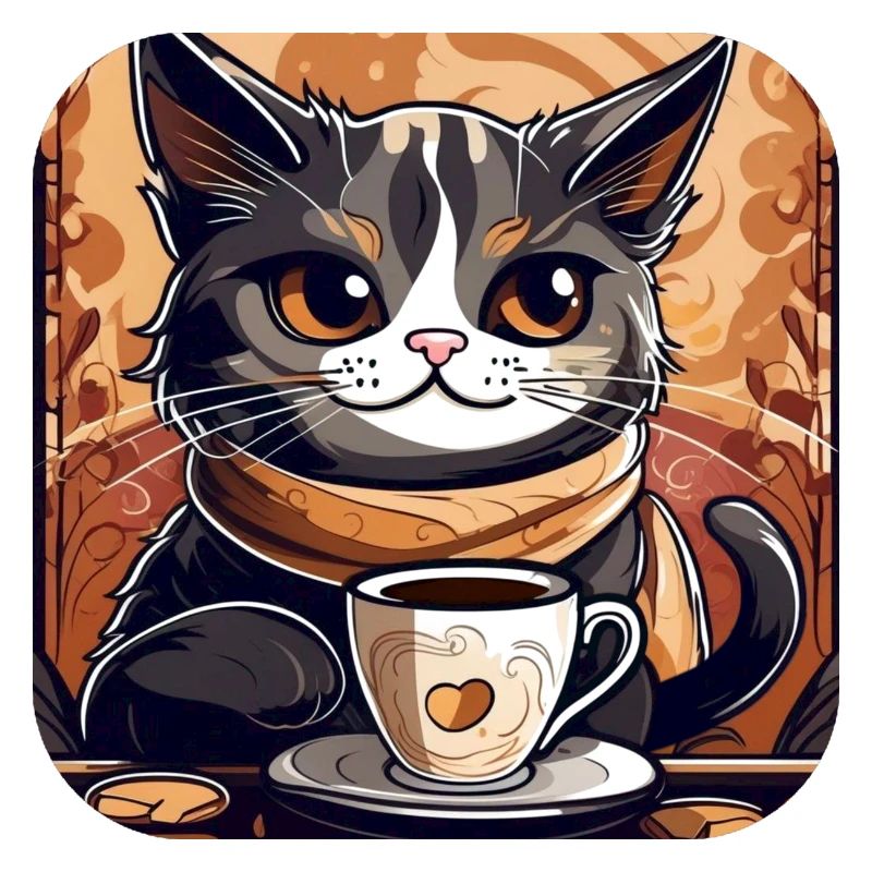 Chat de café mignon