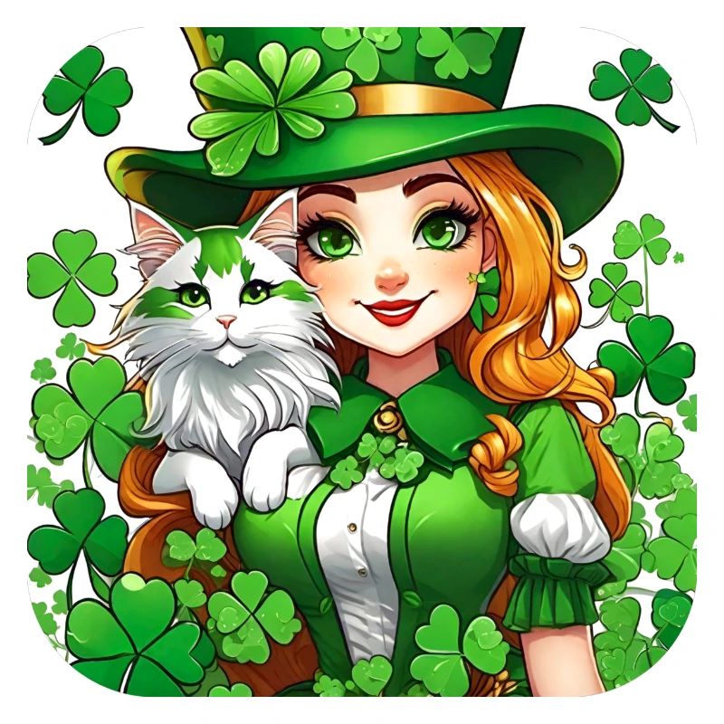Leprechaun de la Saint-Patrick avec chat
