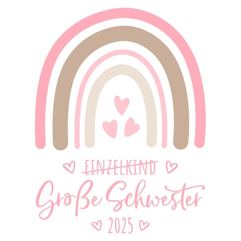 Boho Regenbogen Einzelkind Große Schwester 2025
