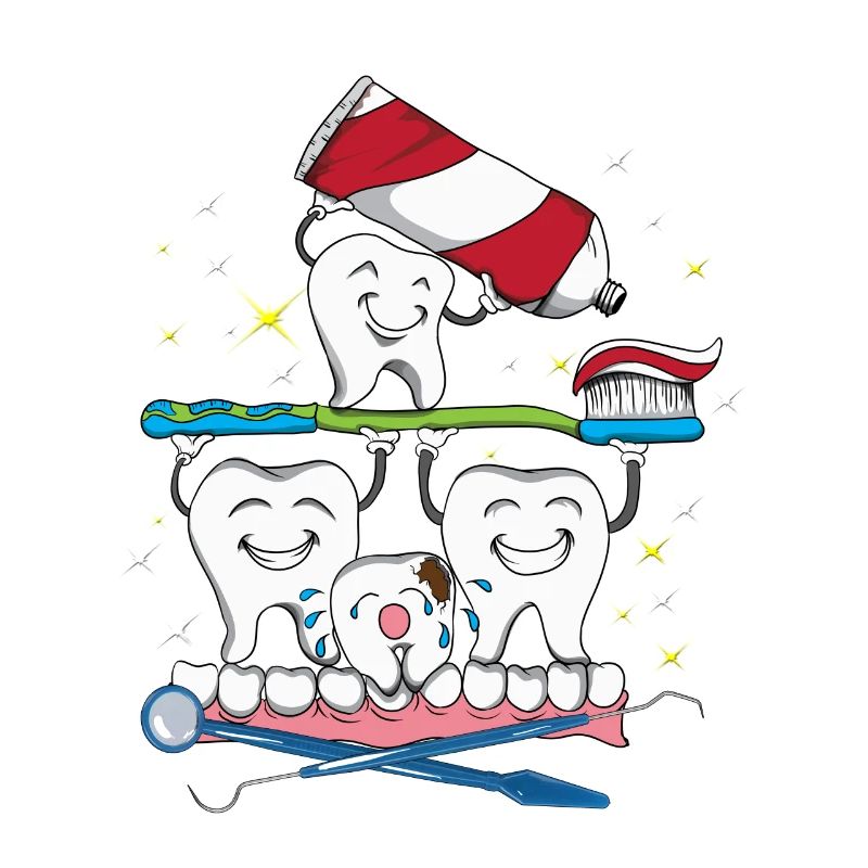 Dentist's office brushing teeth toothpaste