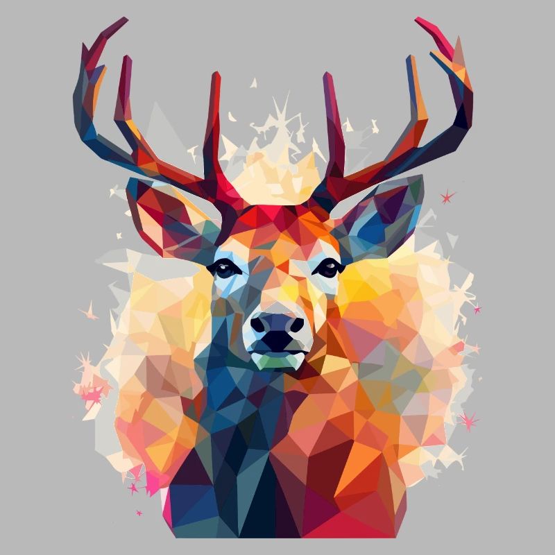 Tête de cerf dans un style polygonal bas