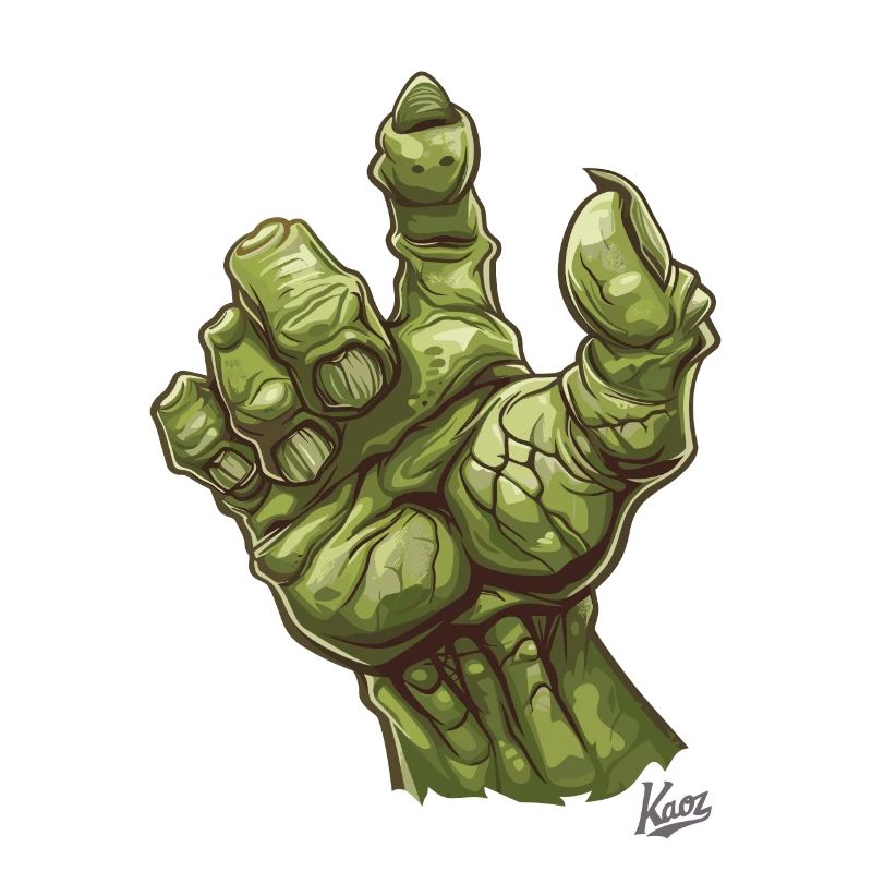 Massive grüne Ork- oder Oger-Monster-Hand